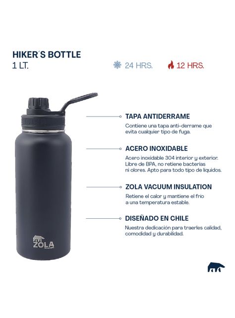 Botella Térmica 1 Litro Blanco-1
