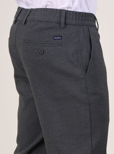 Pantalón Escolar Slim Fit Gris Colegio-3