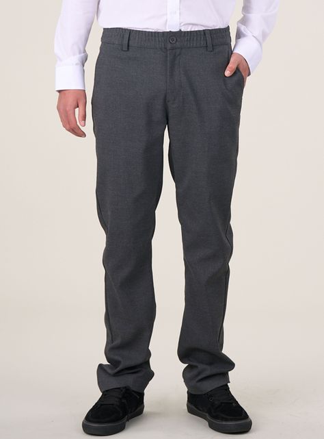 Pantalón Escolar Slim Fit Gris Colegio-0