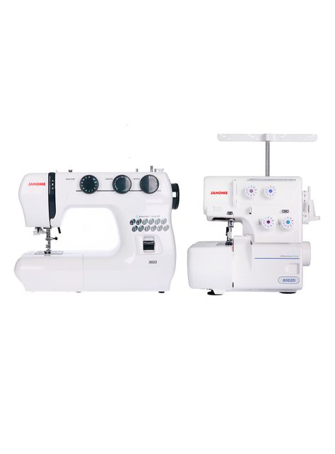Máquina de Coser 3022 Janome + Overlock 8002D-0