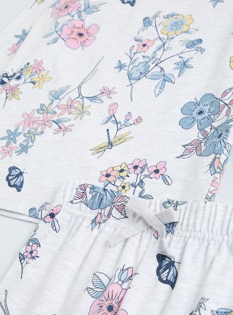 Pijama Largo Jersey Full Estampado Flores-2