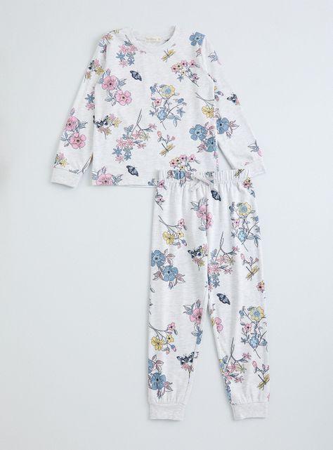 Pijama Largo Jersey Full Estampado Flores-0