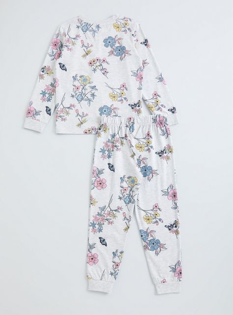 Pijama Largo Jersey Full Estampado Flores-1