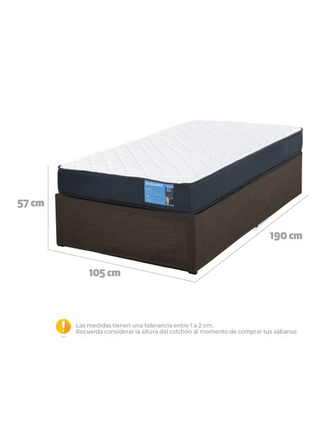 Cama Europea Iron Smart Excellence 1.5 Plazas + Faldón-1