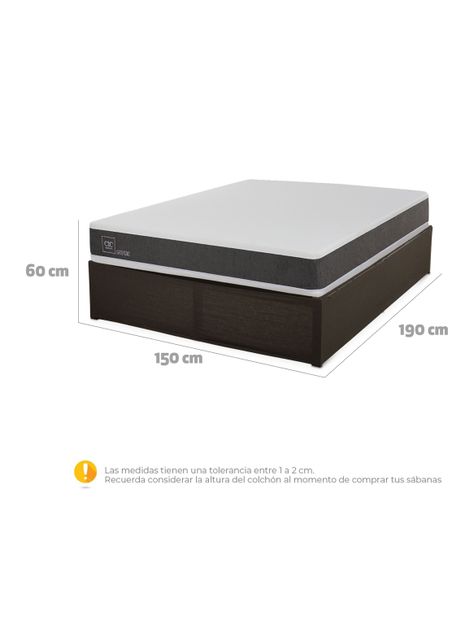 Cama Europea Iron Smart Ortopedic 2 Plazas + Faldón-1