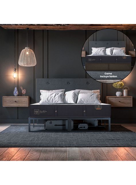 Cama Europea Iron Smart Premium 2 Plazas + Faldón-5