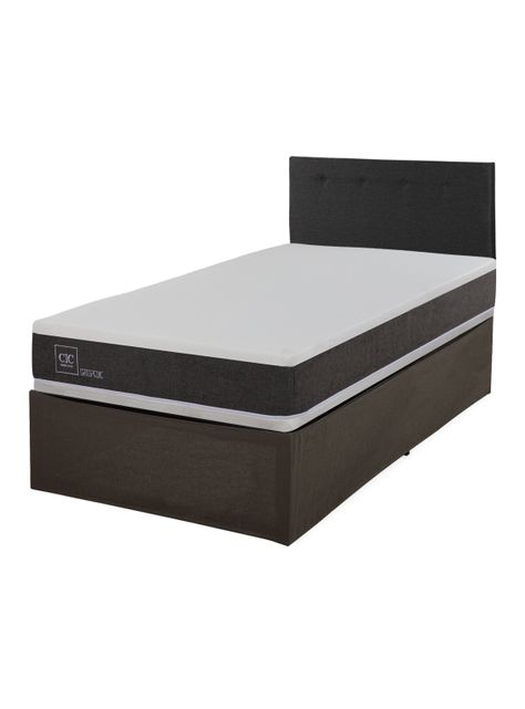 Cama Europea Iron Smart Ortopedic 1.5 Plazas + Respaldo Black + Faldón-0