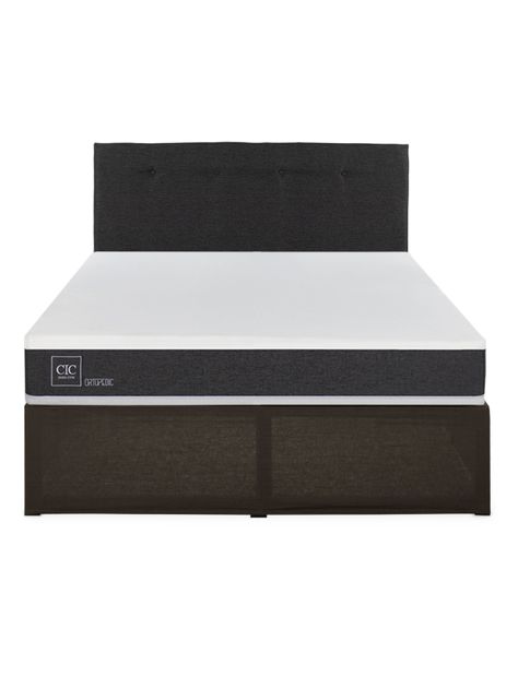 Cama Europea Iron Smart Ortopedic 2 Plazas + Respaldo Black + Faldón-2