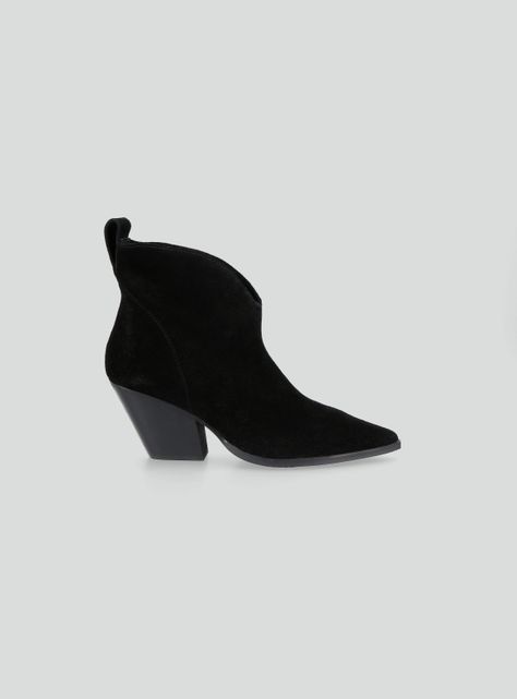 Botín Look Relajado Cuero Gamuza Mujer-1