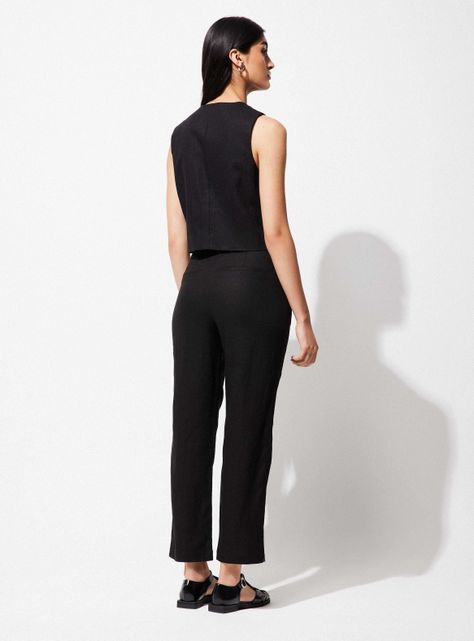 Blusa Vest Listado con Lino Forro y Amarras-5