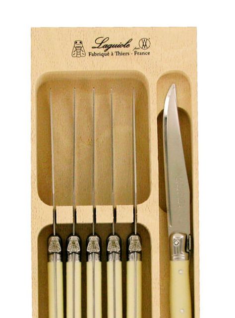 Set Laguiole Cuchillo Postre 6 Unidades Ivory-1