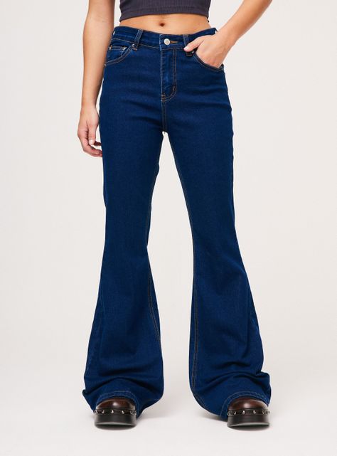 Jeans Flare un Botón-0