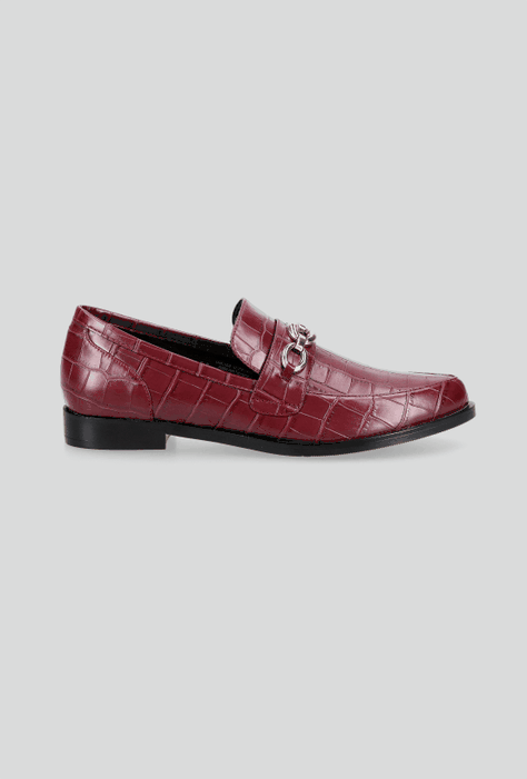 Mocasín Cuero Sintético Textura Croco Mujer-4