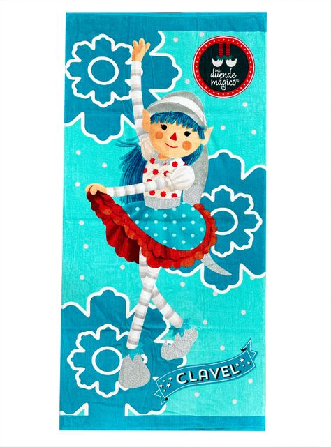 Toalla de Playa Infantil Duendes 75 x 150 cm-0