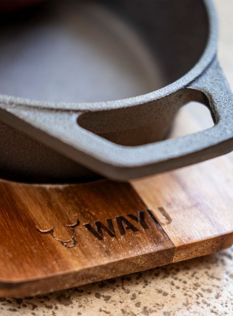 Cacerola Iron Cast Base Madera-3
