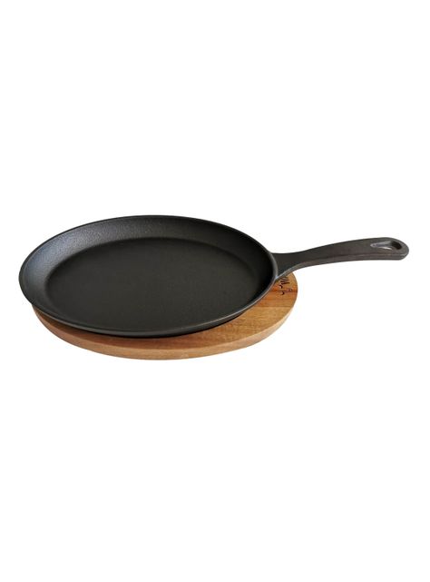 Sartén Wayu Iron Cast + Base Madera-1