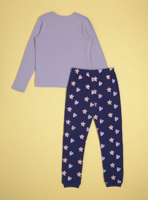 Pijama Estampado 2 Piezas Manga Larga-1