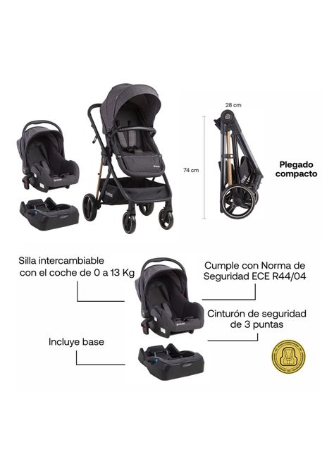 Coche Travel System Cosmos Beige Bebesit-1