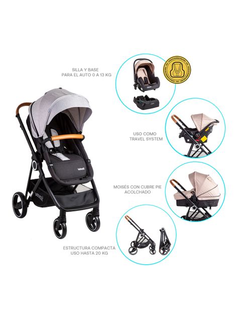 Coche Travel System Cosmos Gris Bebesit-1