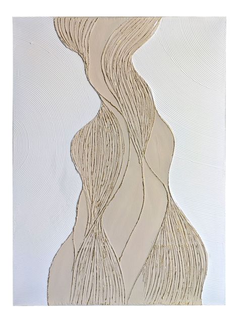 Cuadro Relive Lineales Blanco 90x120 cm-0