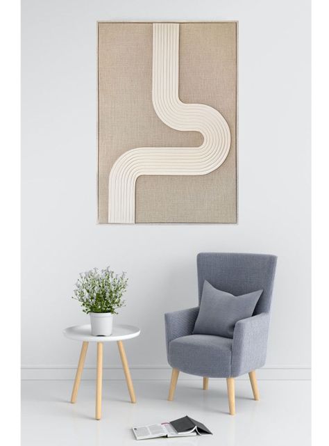 Cuadro con Marco Líneas Curvas 83x120 cm-3