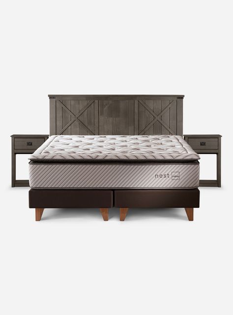 Cama Europea Nest 2 Plazas Base Dividida + Set de Muebles Ray-0