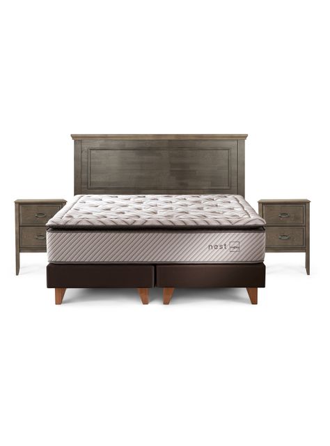 Cama Europea Nest 2 Plazas Base Dividida + Set de Muebles Anna-0