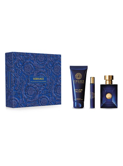 Set Dylan Blue EDT Hombre 100 ml + Shower Gel +Travel Spray Versace-0