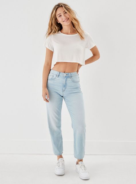 Jeans Stretch Mom Straight Jeans-2