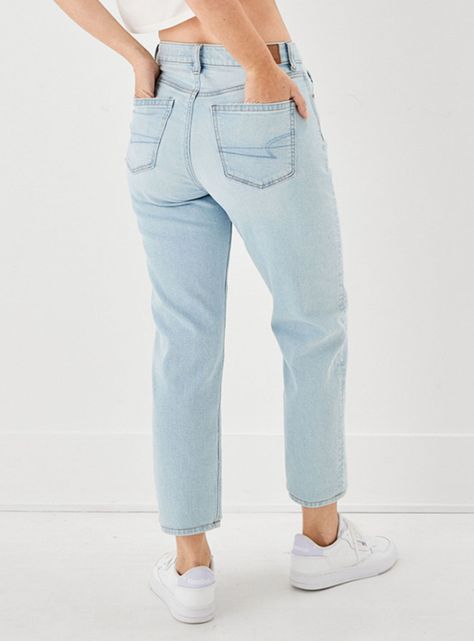 Jeans Stretch Mom Straight Jeans-1
