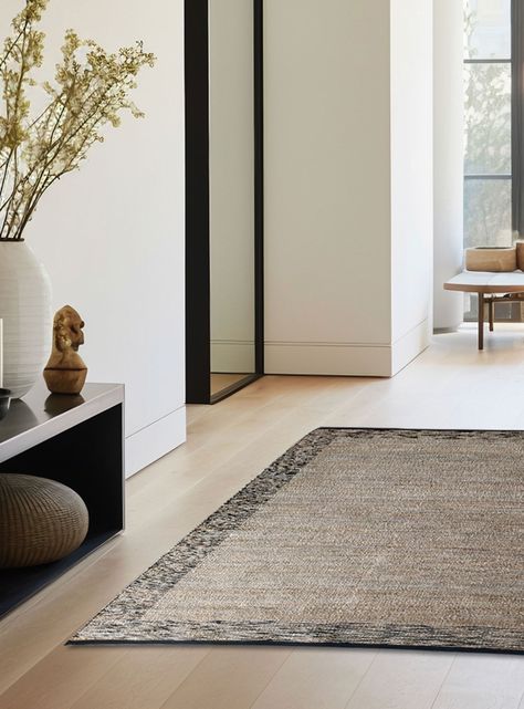 Alfombra Yute Melange 160x230 cm Negro Beige-2