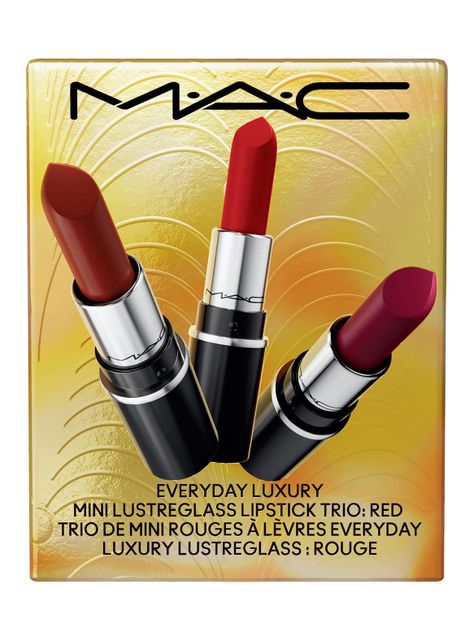 Set de Maquillaje MAC Everyday Luxury Mini Lustreglass Lipstick Trio Nautral-1