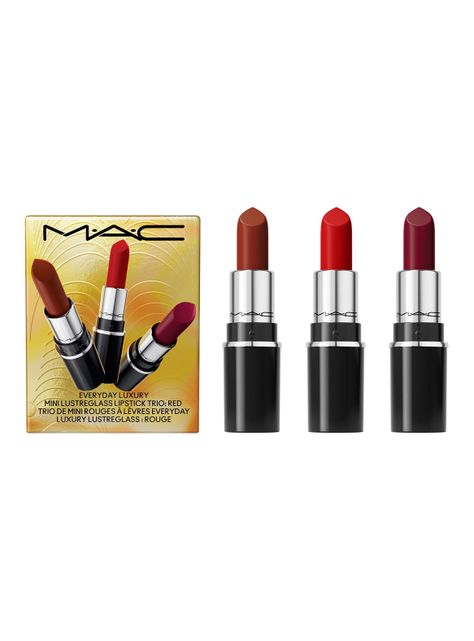 Set de Maquillaje MAC Everyday Luxury Mini Lustreglass Lipstick Trio Nautral-0