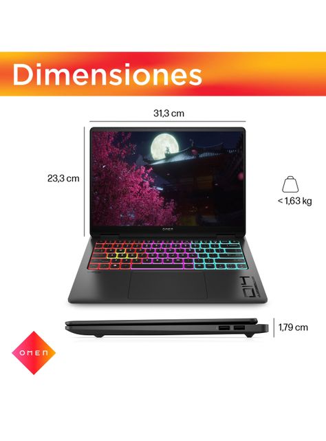 Notebook Gaming OMEN 14-fb0004la Intel Core Ultra 9 NVIDIA GeForce RTX 4070 32GB RAM 2TB SSD  14" 2.8K 120 Hz Windows 11 Home-1