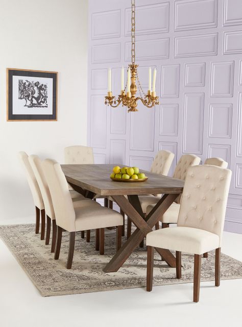 Juego de Comedor Cruzeta + 8 Sillas Beige-0