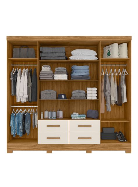Clóset San Lorenzo 8 Puertas 4 Cajones Freijo Off White-3