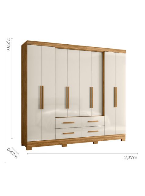 Clóset San Lorenzo 8 Puertas 4 Cajones Freijo Off White-1