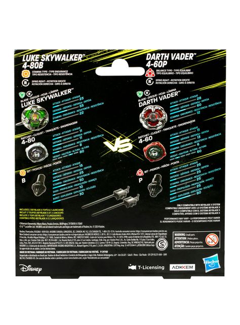 Trompo Star Wars Luke Skywalker 4-80B vs Darth Vader 4-60B-3