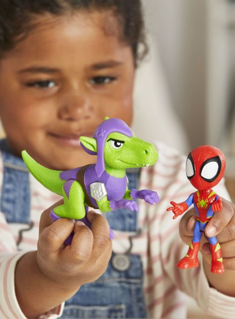 Figura de Acción Dino-Webs Spidey y Goblin Raptor-4