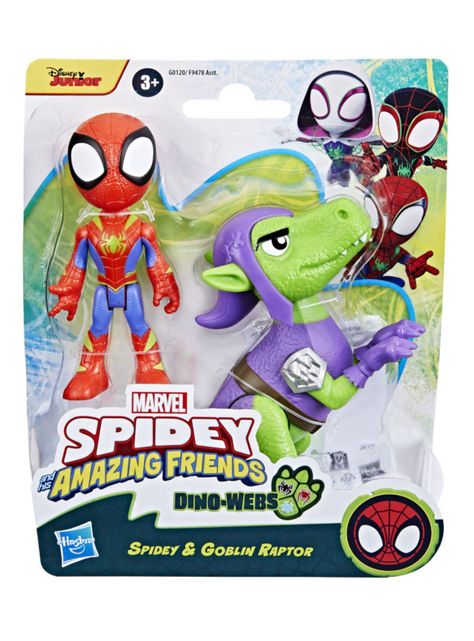 Figura de Acción Dino-Webs Spidey y Goblin Raptor-0