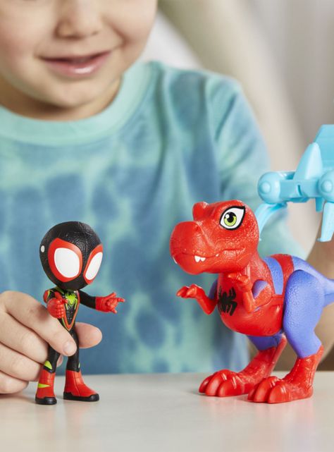 Figura de Acción Dino-Webs Spidey-Rex y Miles “Spin” Morales-5