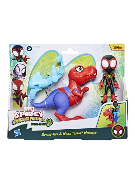 Figura de Acción Dino-Webs Spidey-Rex y Miles “Spin” Morales-0