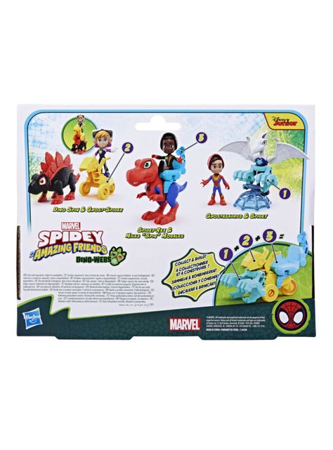 Figura de Acción Dino-Webs Spidey-Rex y Miles “Spin” Morales-1
