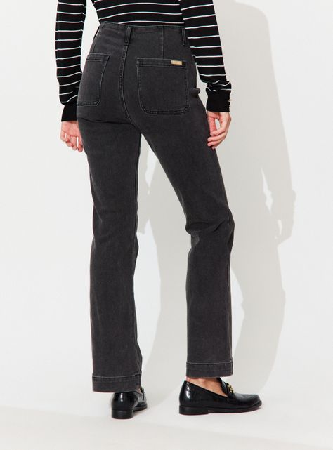 Jeans Wide Leg Botón y Cierre-1