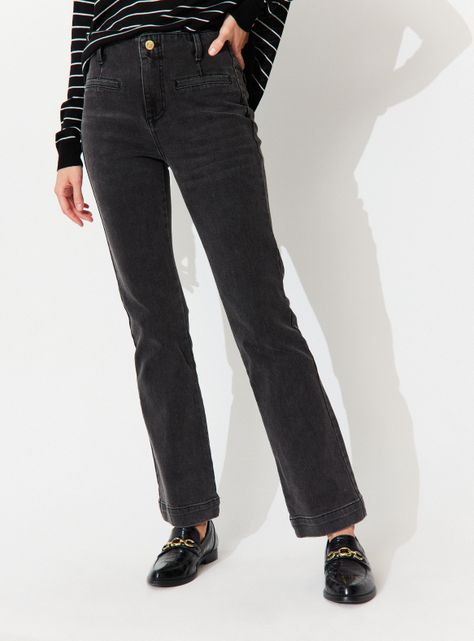 Jeans Wide Leg Botón y Cierre-0