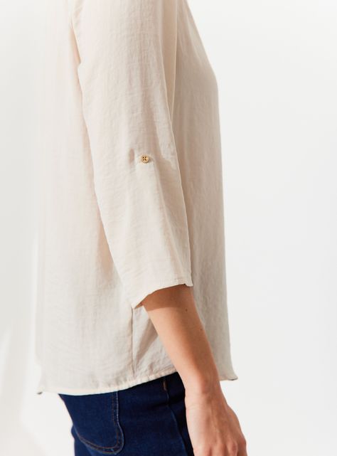 Blusa Satinada Manga Tres Cuartos-3