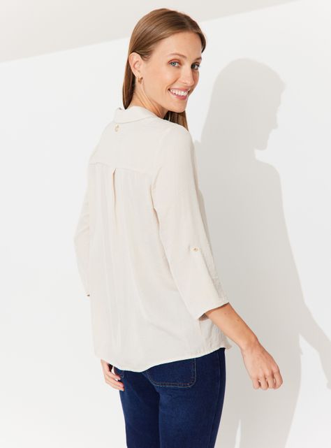 Blusa Satinada Manga Tres Cuartos-1