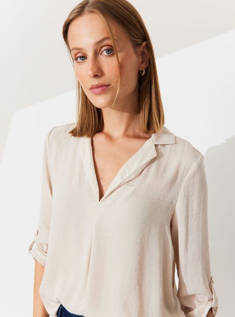 Blusa Satinada Manga Tres Cuartos-2