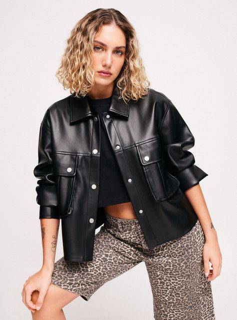 Chaqueta Biker Crop-0