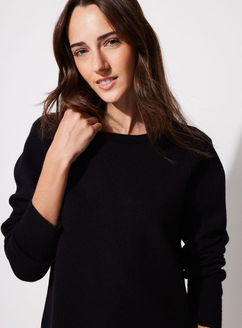 Sweater Básico Cuello Redondo Color Sólido-2